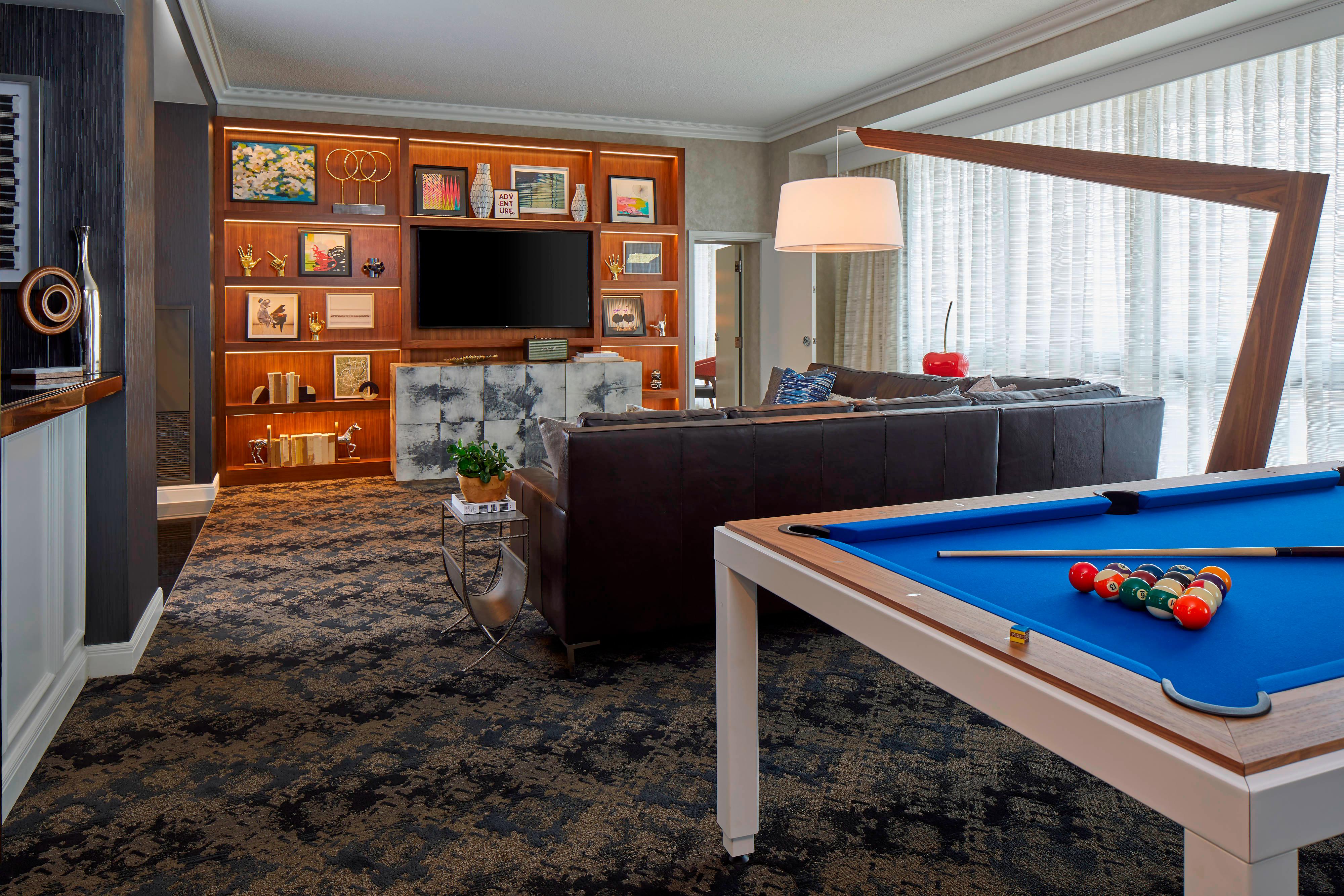 Guest suite billiards table