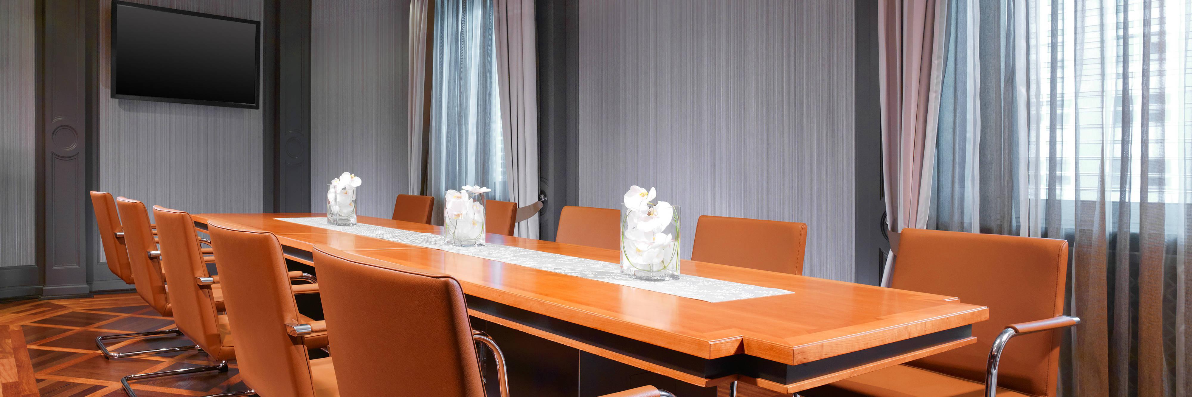Boardroom with long table
