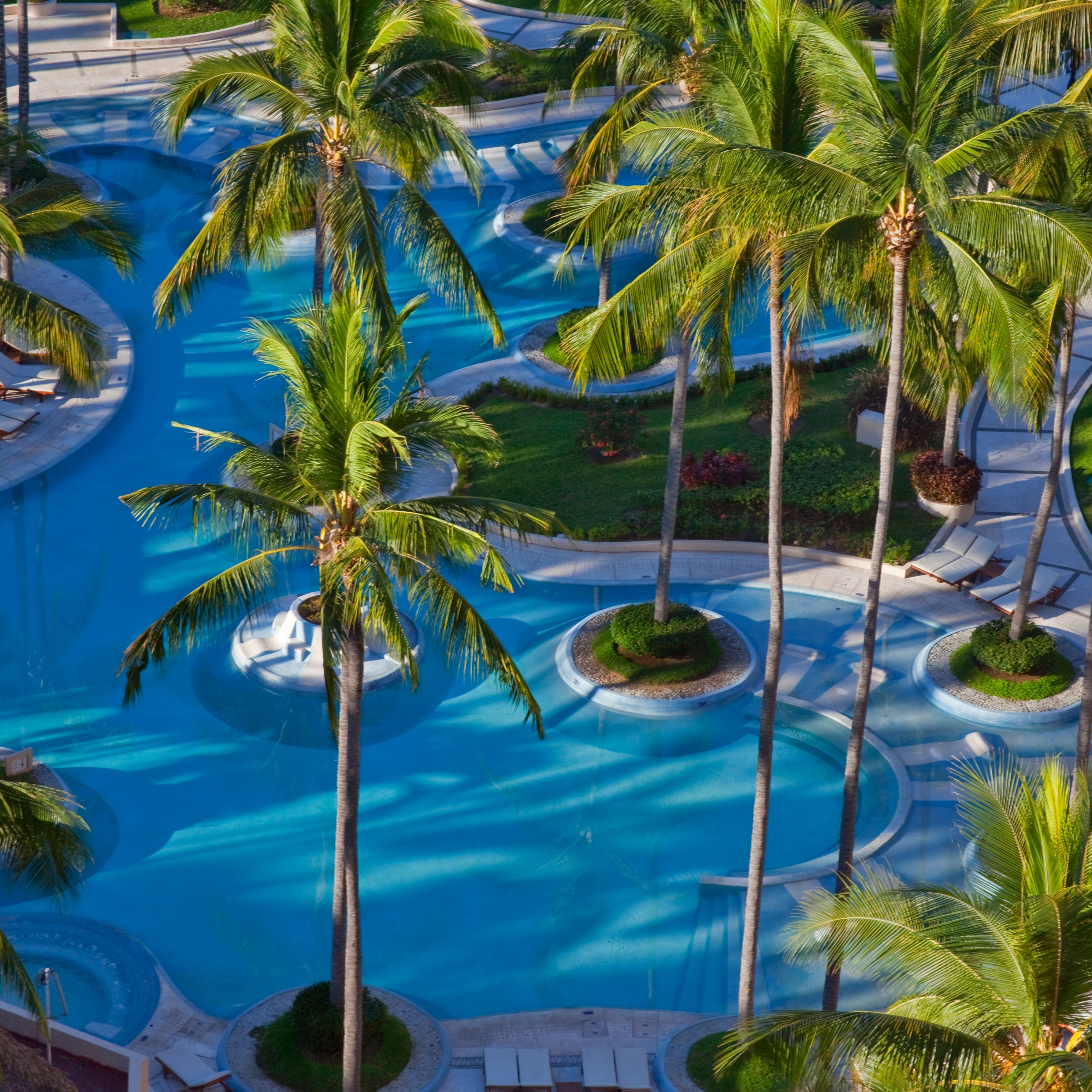 Aerial view of resort pool