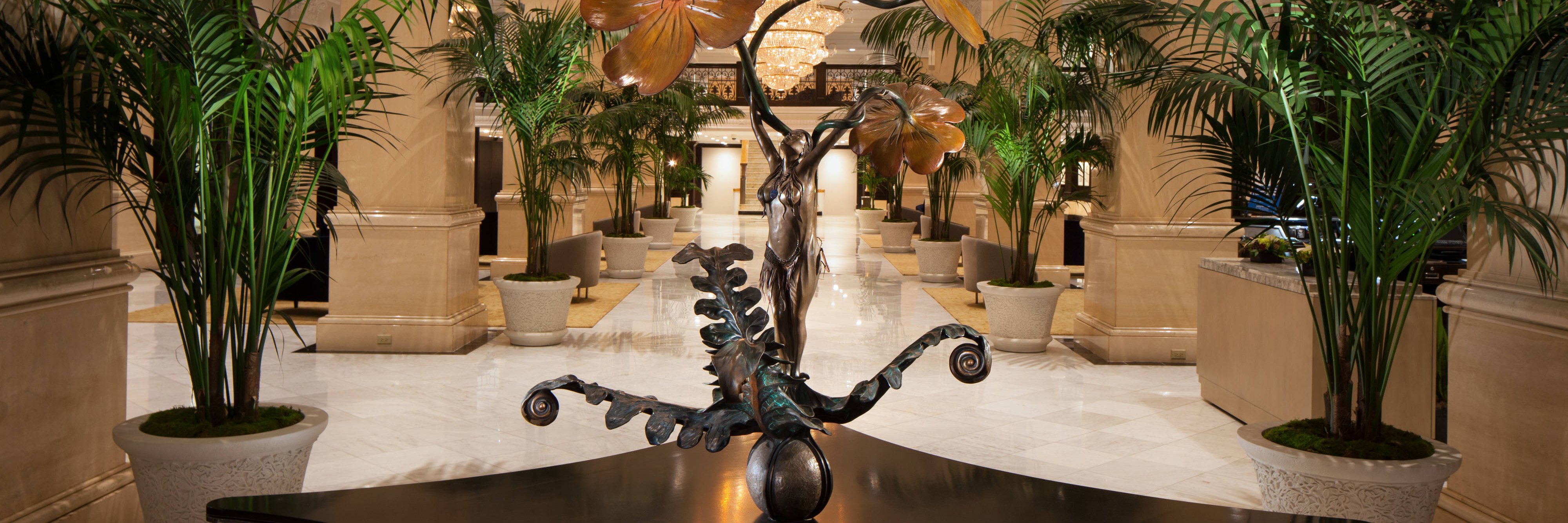 Sculpture in the hotel lobby